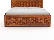 Ulvarinth Sheesham Wood King Size Bed With Storage (Honey Finish)