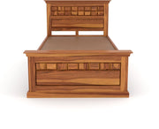Golveris Sheesham Wood Single Size Bed (Honey Finish)