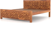Morsithis Sheesham Wood King Size Bed Without Storage (Honey Finish)