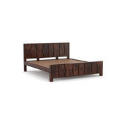 Lithorien Sheesham Wood King Size Bed Without Storage (Walnut Finish)