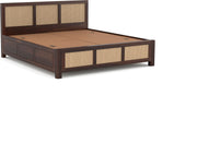 Threxian Sheesham Wood King Size Bed With Storage (Walnut Finish)