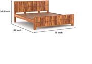 Lithorien Sheesham Wood King Size Bed Without Storage (Honey Finish)
