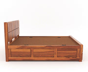 Quirvion Sheesham Wood King Size Bed With Storage (Honey Finish)