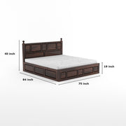 Valtorian Sheesham Wood King Size Bed With Storage (Walnut Finish)