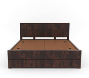 Quirvion Sheesham Wood King Size Bed With Storage (Walnut Finish)