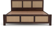 Orvathios Sheesham Wood King Size Bed Without Storage (Walnut Finish)