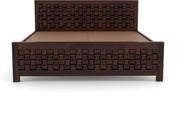 Morsithis Sheesham Wood King Size Bed Without Storage (Walnut Finish)