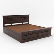 Sylvion Sheesham Wood King Size Bed With Storage (Walnut Finish)