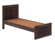 Fandoris Sheesham Wood Single Size Bed (Honey Finish)