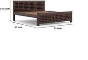 Morsithis Sheesham Wood King Size Bed Without Storage (Walnut Finish)