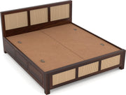 Threxian Sheesham Wood King Size Bed With Storage (Walnut Finish)