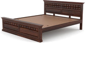 Novren Sheesham Wood King Size Bed Without Storage (Walnut Finish)