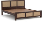 Orvathios Sheesham Wood King Size Bed Without Storage (Walnut Finish)