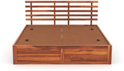 Phentros Sheesham Wood King Size Bed Without Storage (Honey Finish)