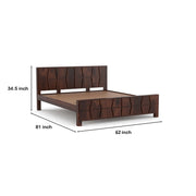 Lithorien Sheesham Wood King Size Bed Without Storage (Walnut Finish)