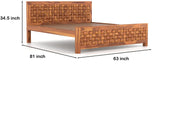 Morsithis Sheesham Wood King Size Bed Without Storage (Honey Finish)