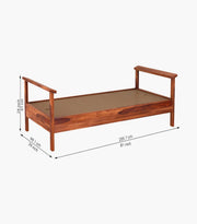 Borvethis Sheesham Wood Divan with Mattress (Honey Finish)