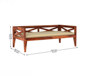Asenthor Sheesham Wood Divan with Mattress (Honey Finish)