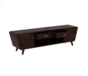 Grelthian Sheesham Wood Tv Unit with Cupboards Drawers and Shelve Storage (Walnut Finish)