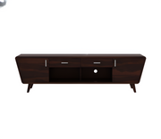 Grelthian Sheesham Wood Tv Unit with Cupboards Drawers and Shelve Storage (Walnut Finish)